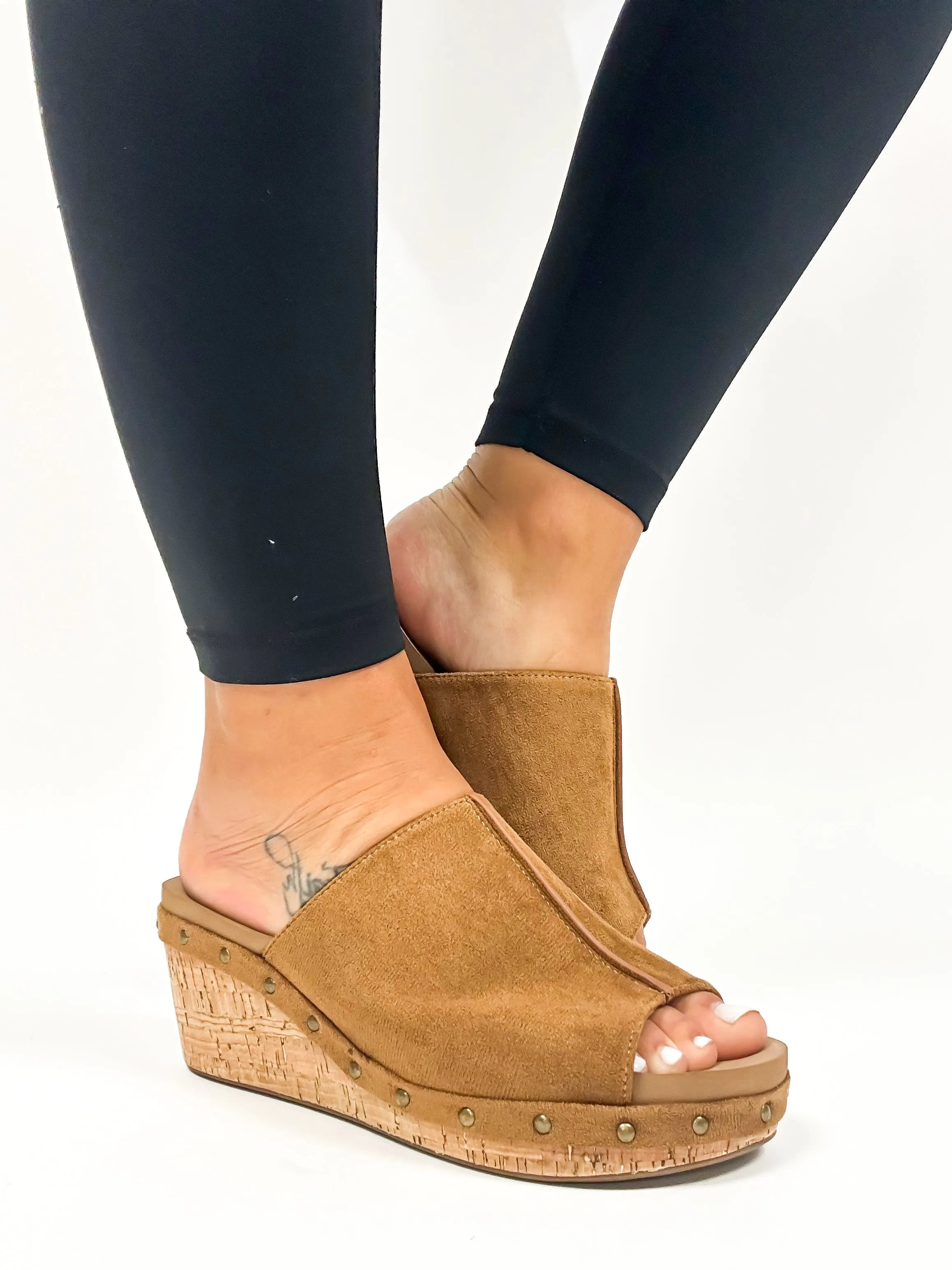 Corky's Tobacco Faux Suede Hissy Fit Wedges FINAL SALE