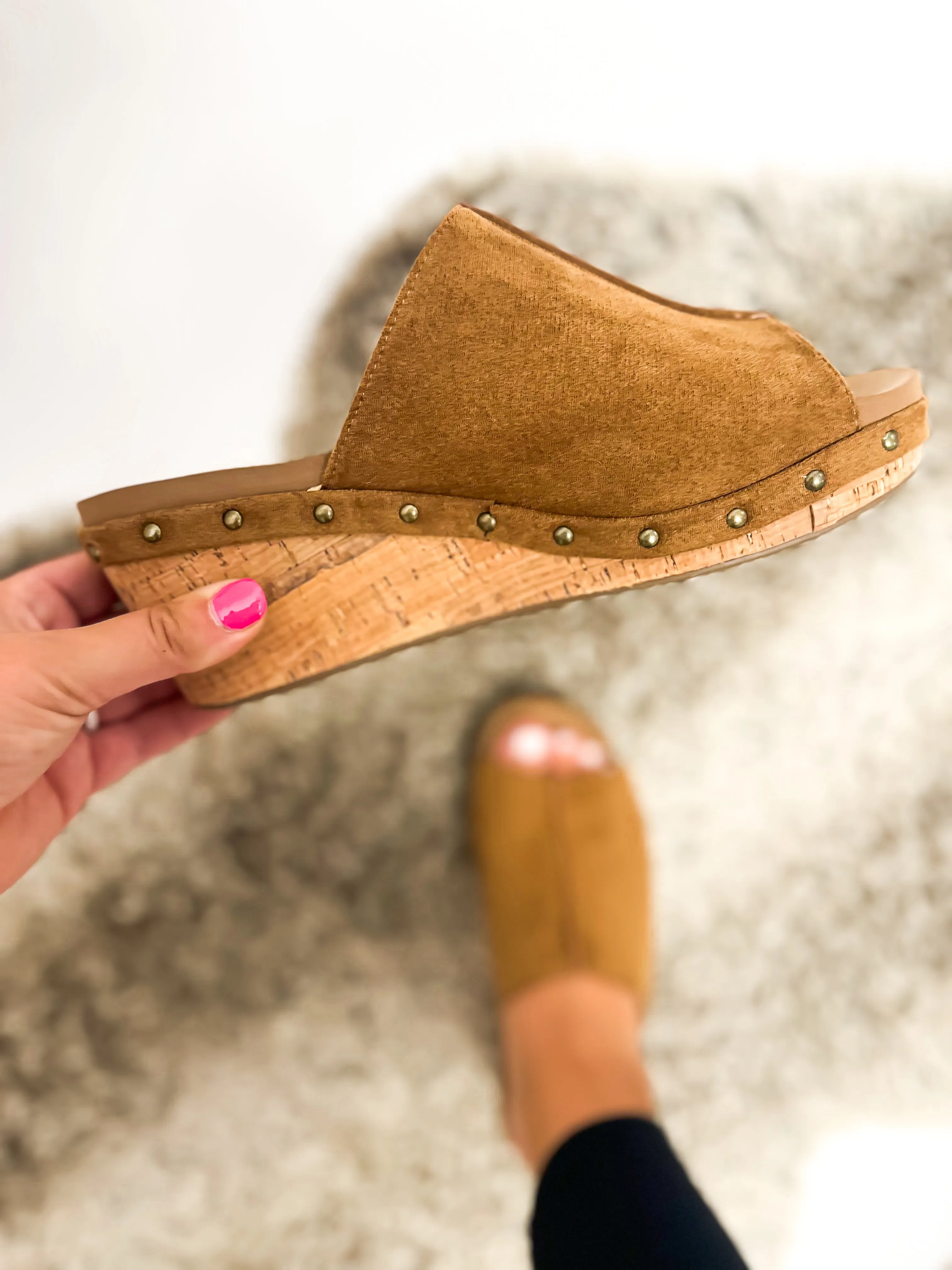 Corky's Tobacco Faux Suede Hissy Fit Wedges FINAL SALE