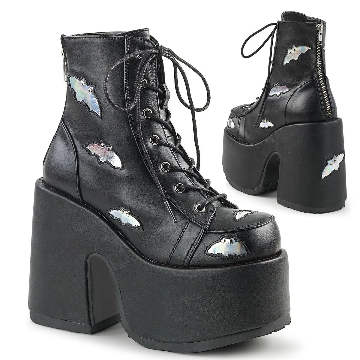 DemoniaCult Camel 201 Womens 5" Heel, Platform Front Lace Ankle Length Boots
