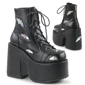 DemoniaCult Camel 201 Womens 5" Heel, Platform Front Lace Ankle Length Boots