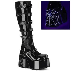 DemoniaCult Camel 223 Womens 5" Chunky Heeled, Platform Knee High Boots