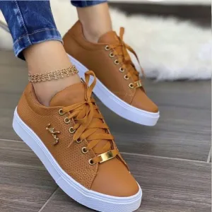 Emma  Atmungsaktive Damenflache Sneakers mit Schnrung