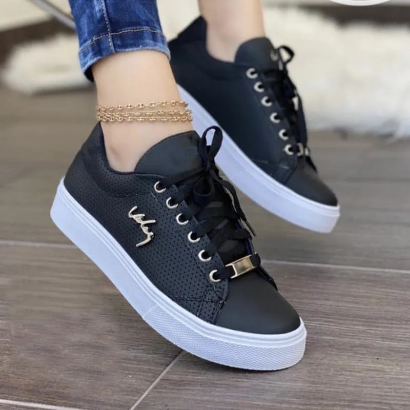 Emma  Atmungsaktive Damenflache Sneakers mit Schnrung