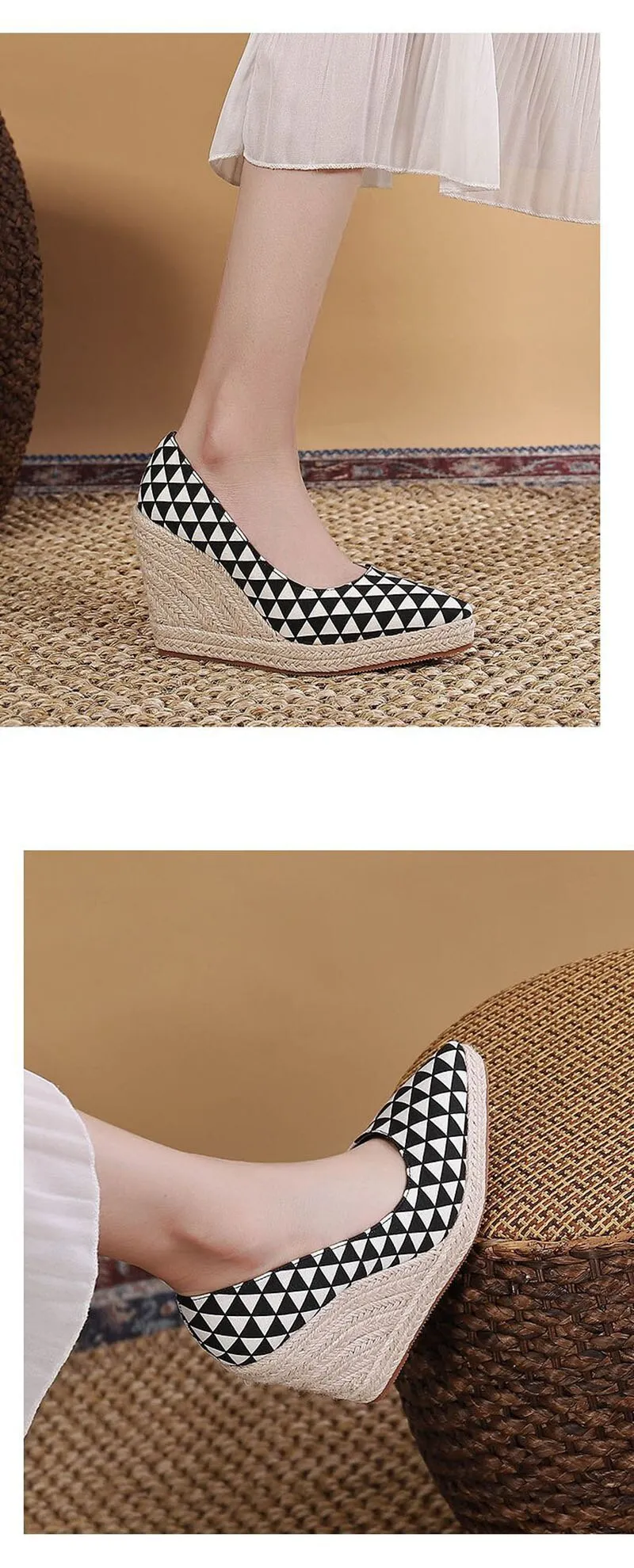 Hnzxzm 2022 Fashion High Heels Women Party Shoes Brand Ladies Wedges Shoes Cloth Breathable Party Shoes Woman Wedge Heel 10cm A4495