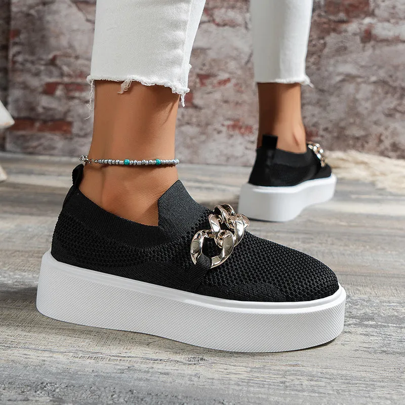 Kathryn  Atmungsaktive Mesh-Damenschuhe mit Kettenverzierung