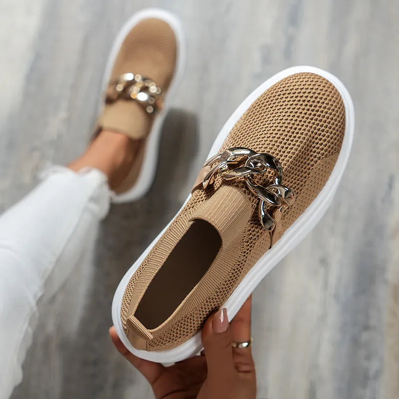 Kathryn  Atmungsaktive Mesh-Damenschuhe mit Kettenverzierung
