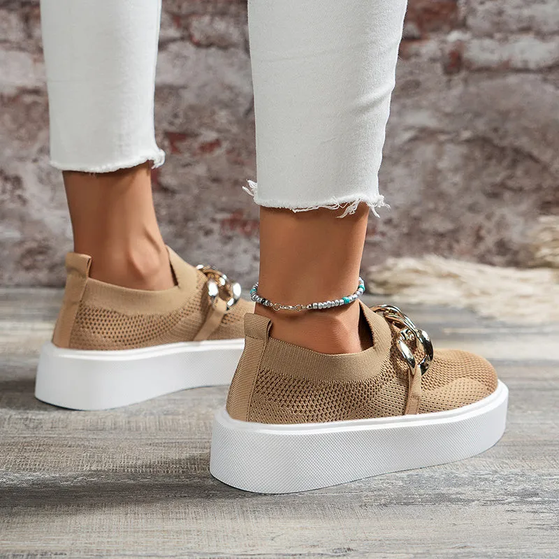Kathryn  Atmungsaktive Mesh-Damenschuhe mit Kettenverzierung