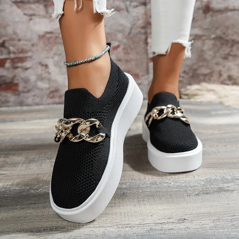 Kathryn  Atmungsaktive Mesh-Damenschuhe mit Kettenverzierung