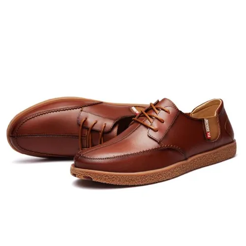Men British Style Elastic Panels Retro Lace Up Casual Oxford Shoes