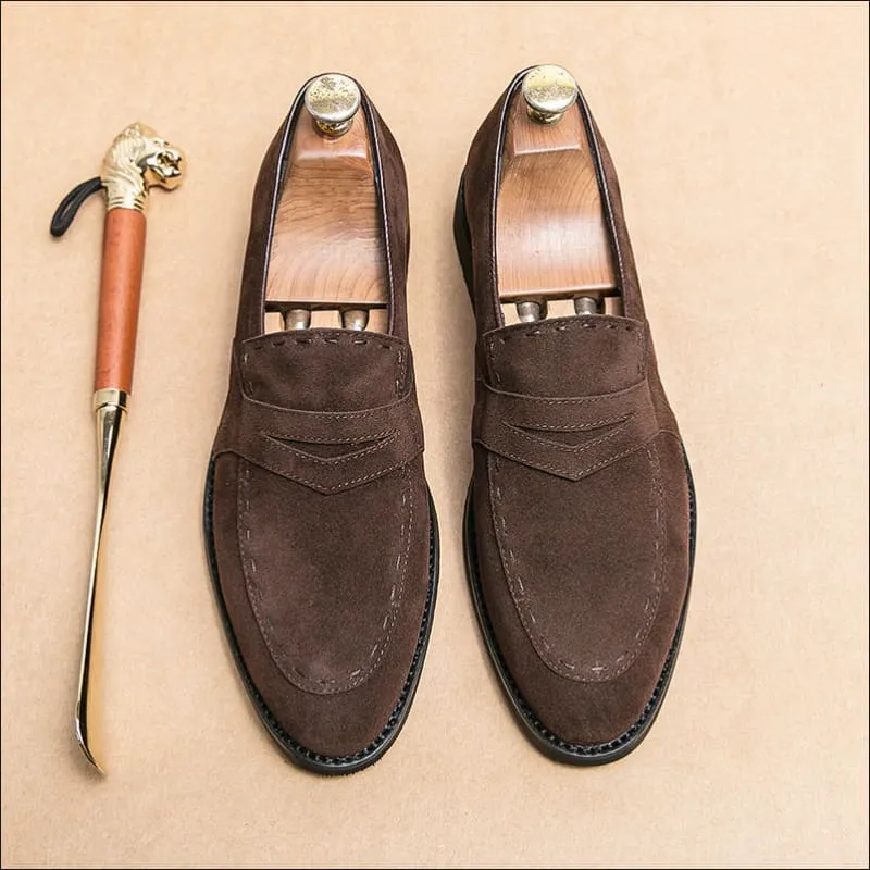 Men's Pointed Toe Casual Suede Moccasins for Everyday Style