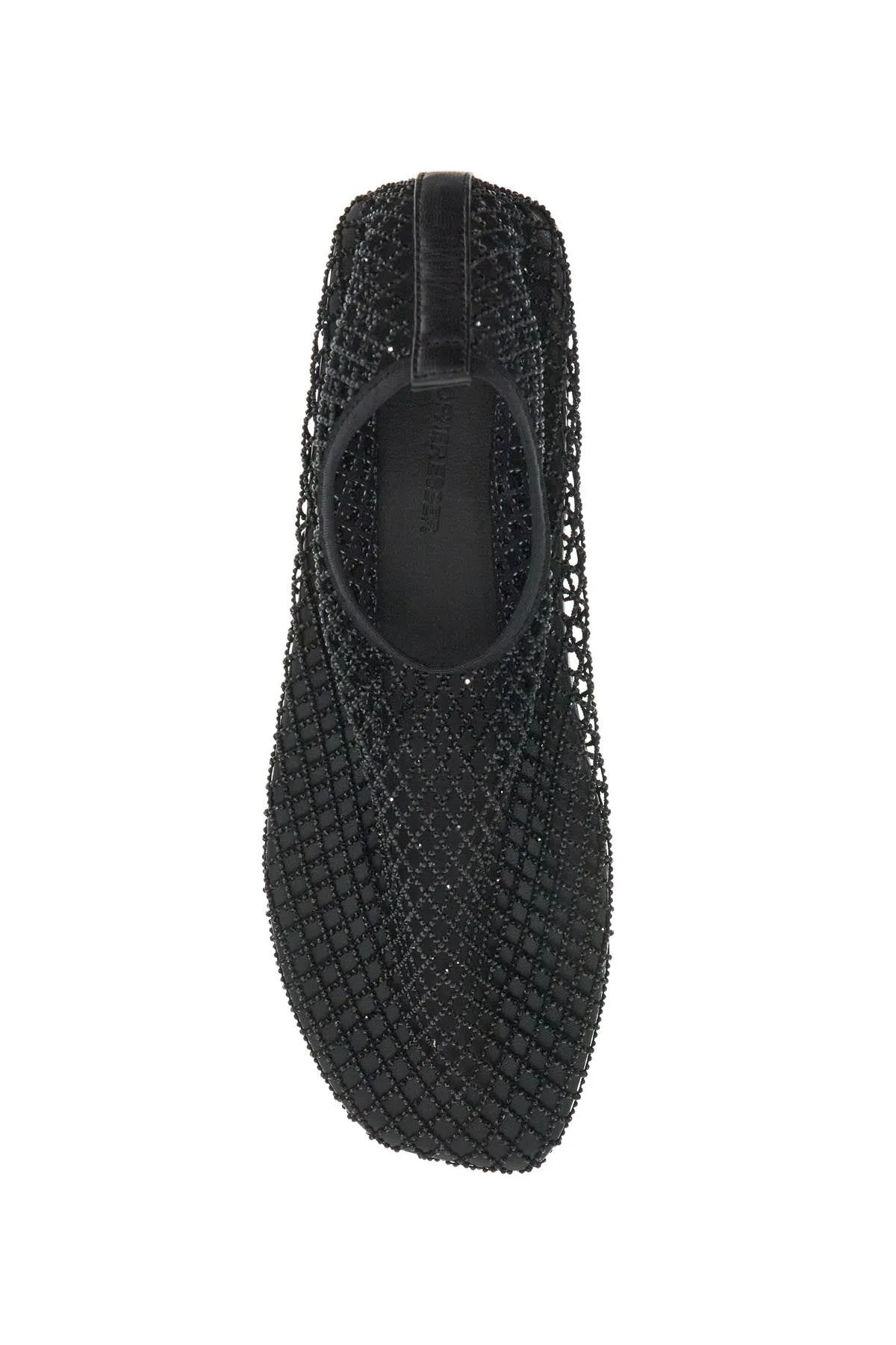 mesh ballerina flats with micro crystals 24049256 BLACK