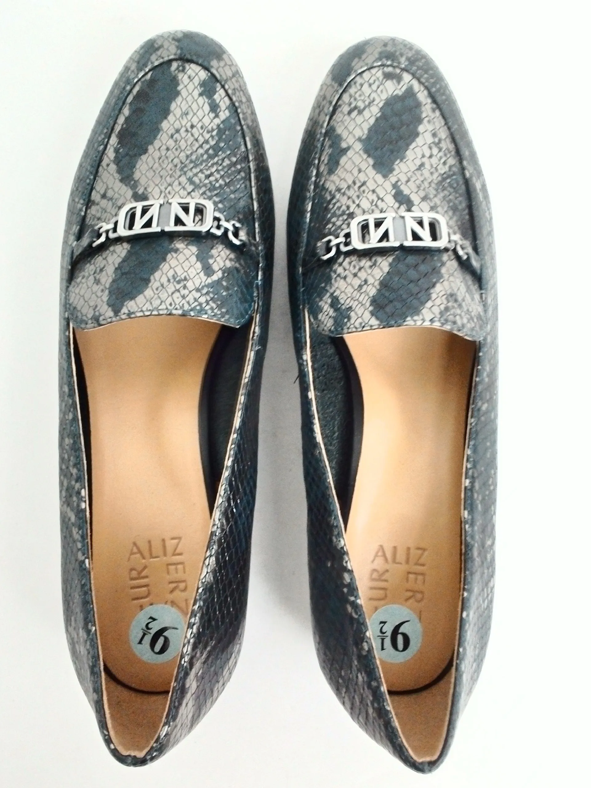 Naturalizer Women's Dark Green/Metallic Loafers Size 9.5