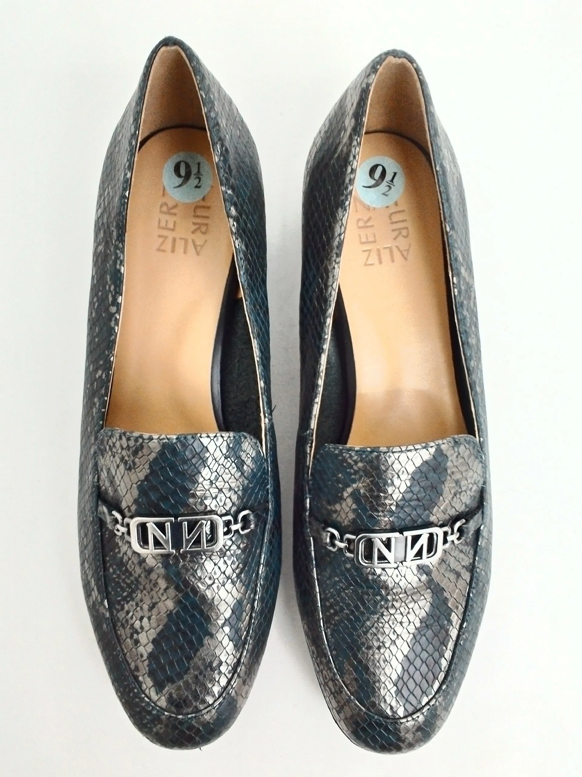 Naturalizer Women's Dark Green/Metallic Loafers Size 9.5