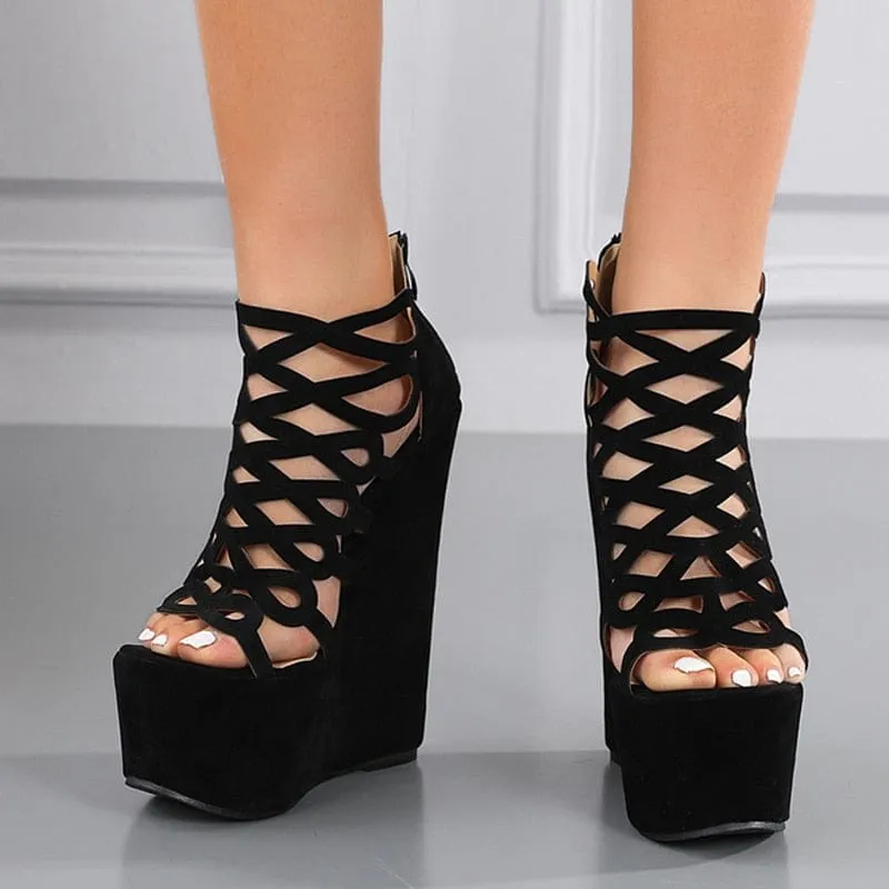 Polly Peep Toe Wedges Sandals