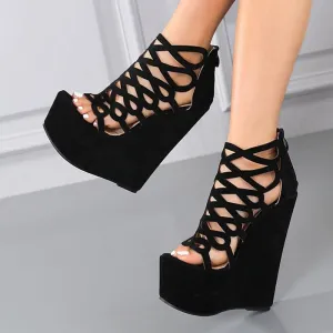 Polly Peep Toe Wedges Sandals