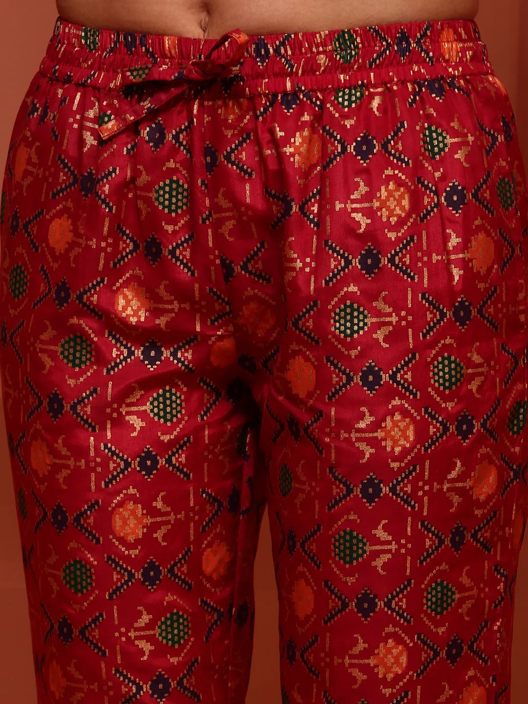 Red Kalidar Anarkali Kurta Set