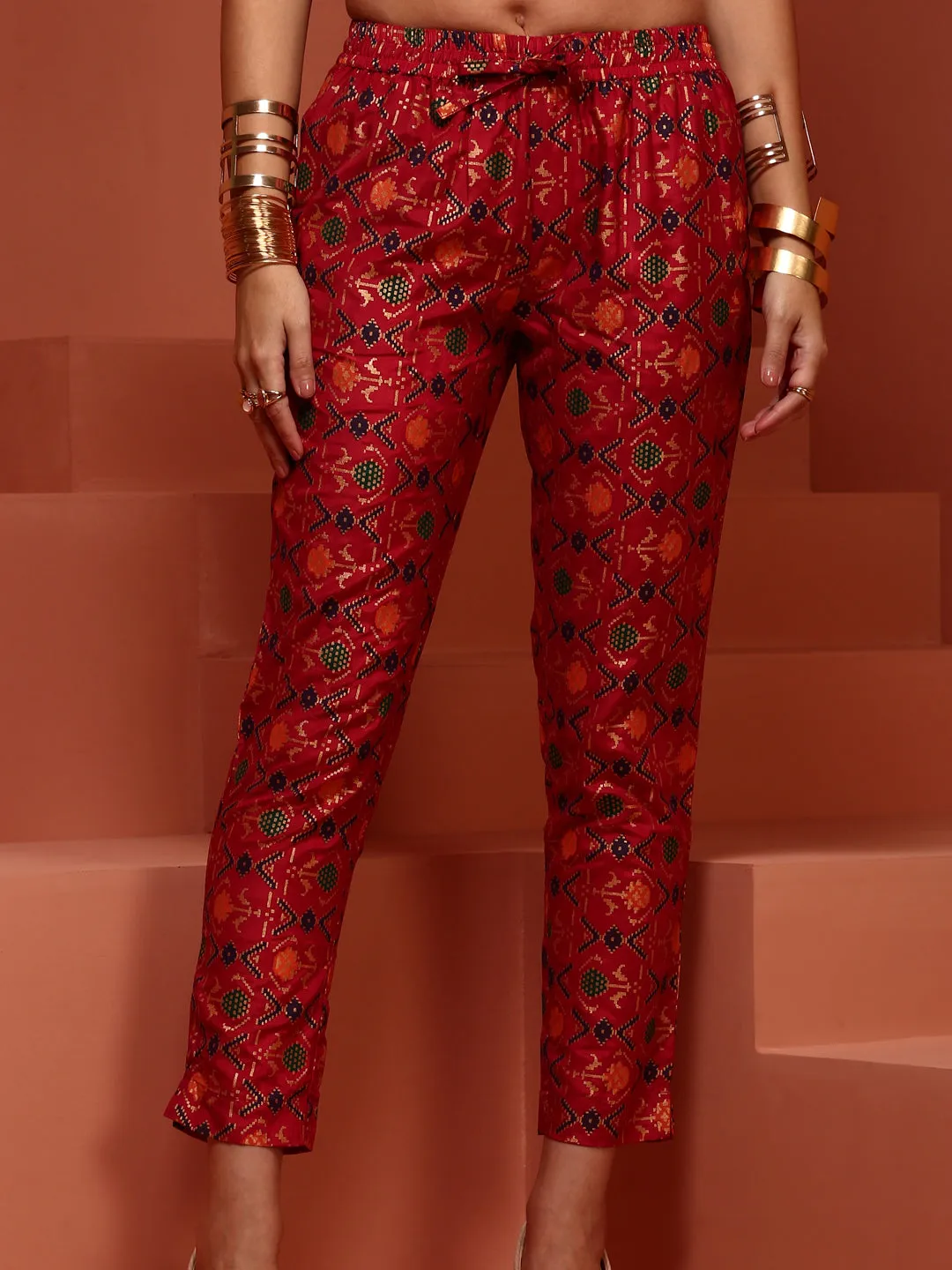 Red Kalidar Anarkali Kurta Set